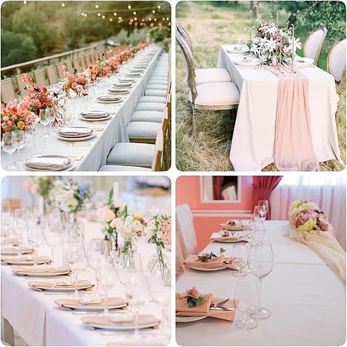 Miniatura 6 de 8 Pack White Tablecloth 60x102 Inch Rectangle Tablecloth Polyester Tablecloth for 6 Foot Tables Stain and Wrinkle Resistant Washable Table Cover for