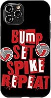 Vista 10 de iPhone 15 Parents Girls Volleyball Bump Set Spike Repeat Red & White Case