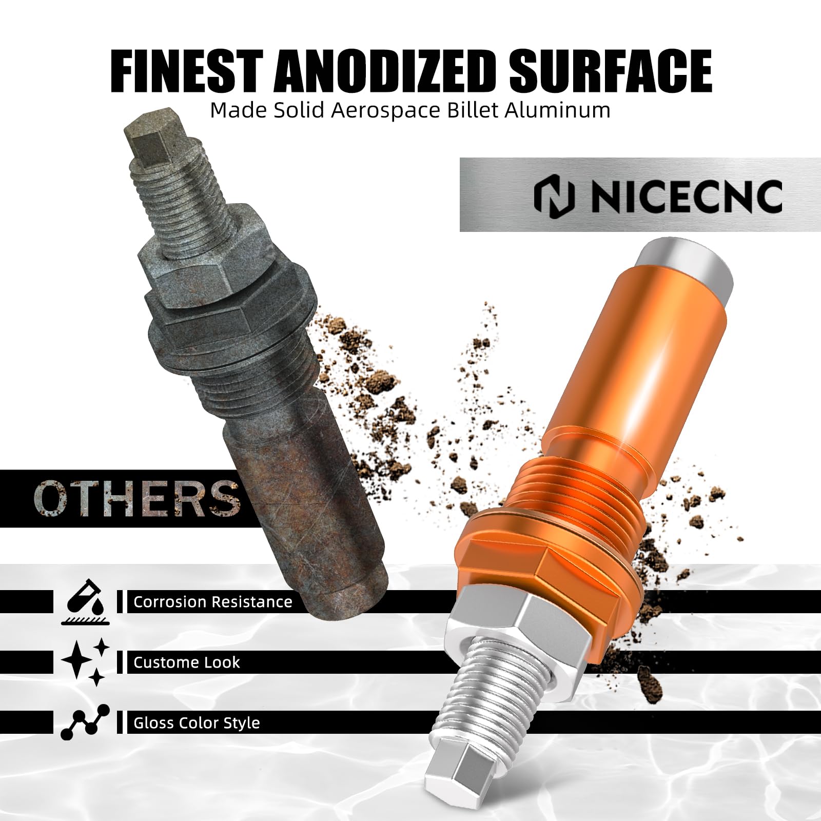 NICECNC Orange Motorrad Motor Steuerkettenspanner Compatible with Husqvarna 701 Supermoto/Enduro 2016-2017, Compatible with 690 Supermoto/SMC/Duke/Duke R 2007-2017, Siehe Ausstattungen