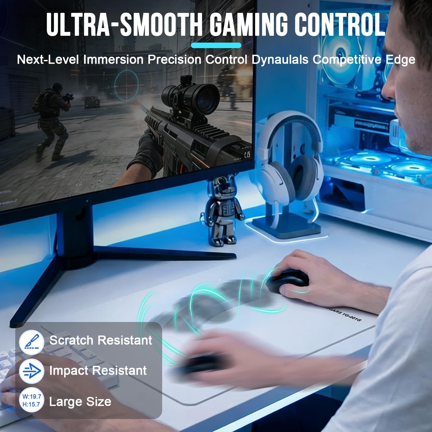 【精準操控】YOGARS 鋼化玻璃電競滑鼠墊 $35.99