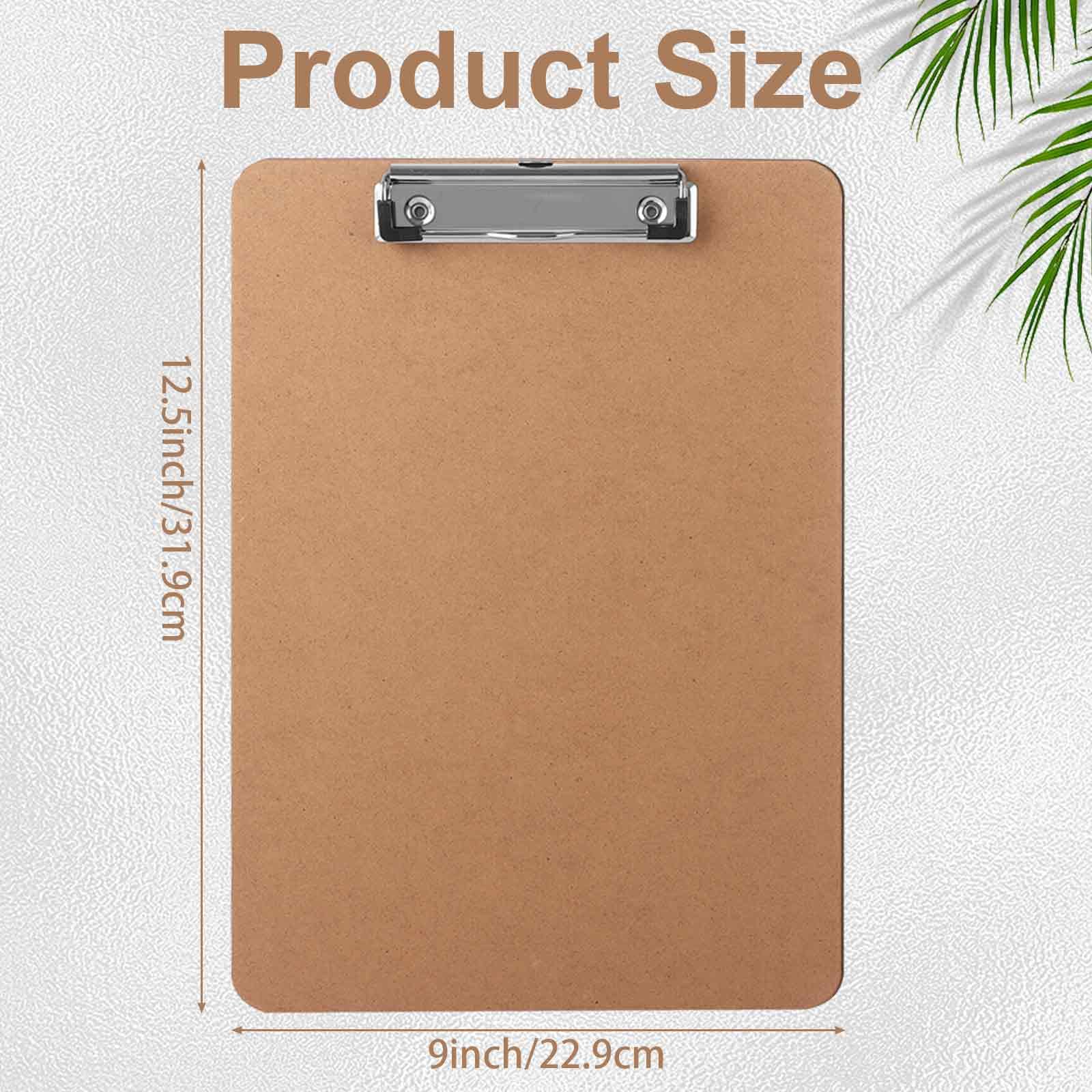 DAJAVE Lot de 30 planchettes à pince A4 en bois avec clip discret et trou de suspension pour bureau, travail, restaurant