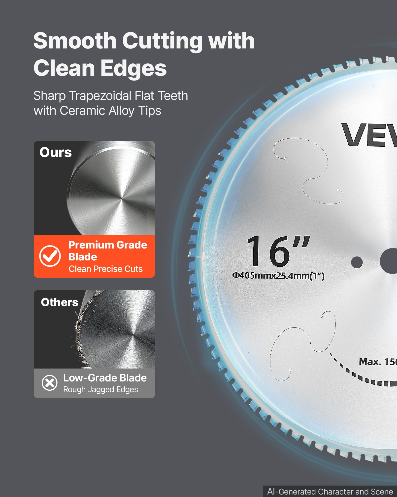 VEVOR Disco de Sierra Circular 406,4 mm 96 Dientes Hoja de Sierra Circular