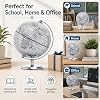14cm World Globe Silver - Mini Globe Educational/Geographic/Modern Desktop Decoration - Stainless Steel Arc and Base - Silver Grey