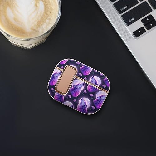 Miniatura 6 de Full Protective Cover Compatible with Airpods Pro 2 Wireless Charging Case for Women with Lock, Purple Moon Wolf, Safe and Shockproof