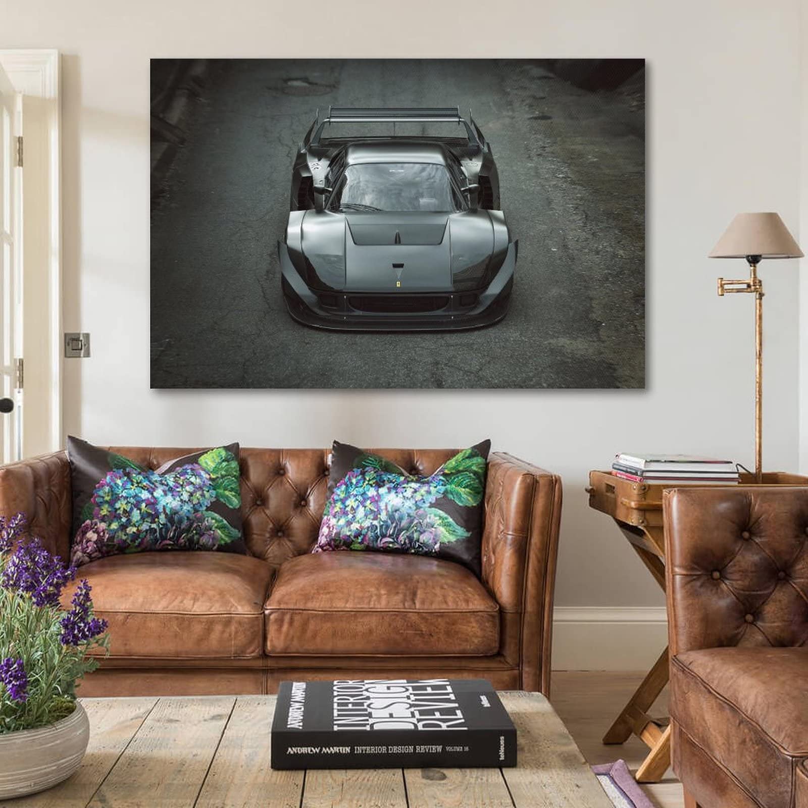 Poster vintage per auto da corsa per Ferrari F40 Sport Car Pittura decorativa su tela, decorazione da parete e da camera da letto, 30 x 45 cm