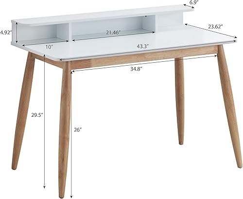 Miniatura 5 de Roskilde Storage - Escritorio de oficina de madera, color blanco Blanco,Gris/ Azul,https://www.amazon.com/dp/undefined