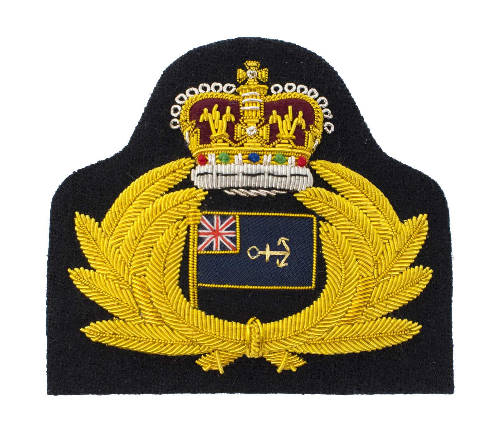 Uniform Store London Men's Gold Cap Badge Rmas Badge Crown Over Wreath
