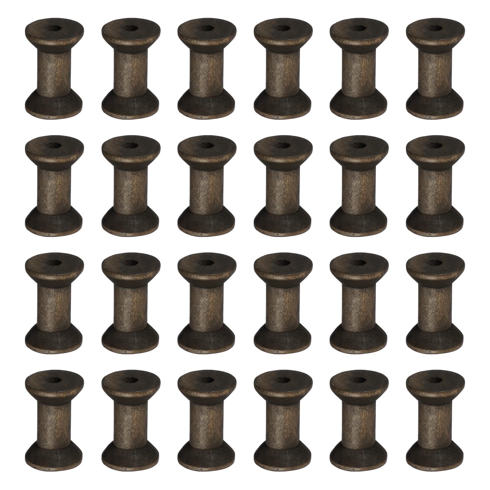 Bobines de tissage en bois pour broderie et mercerie créative - Lot de 24 pièces 5cm