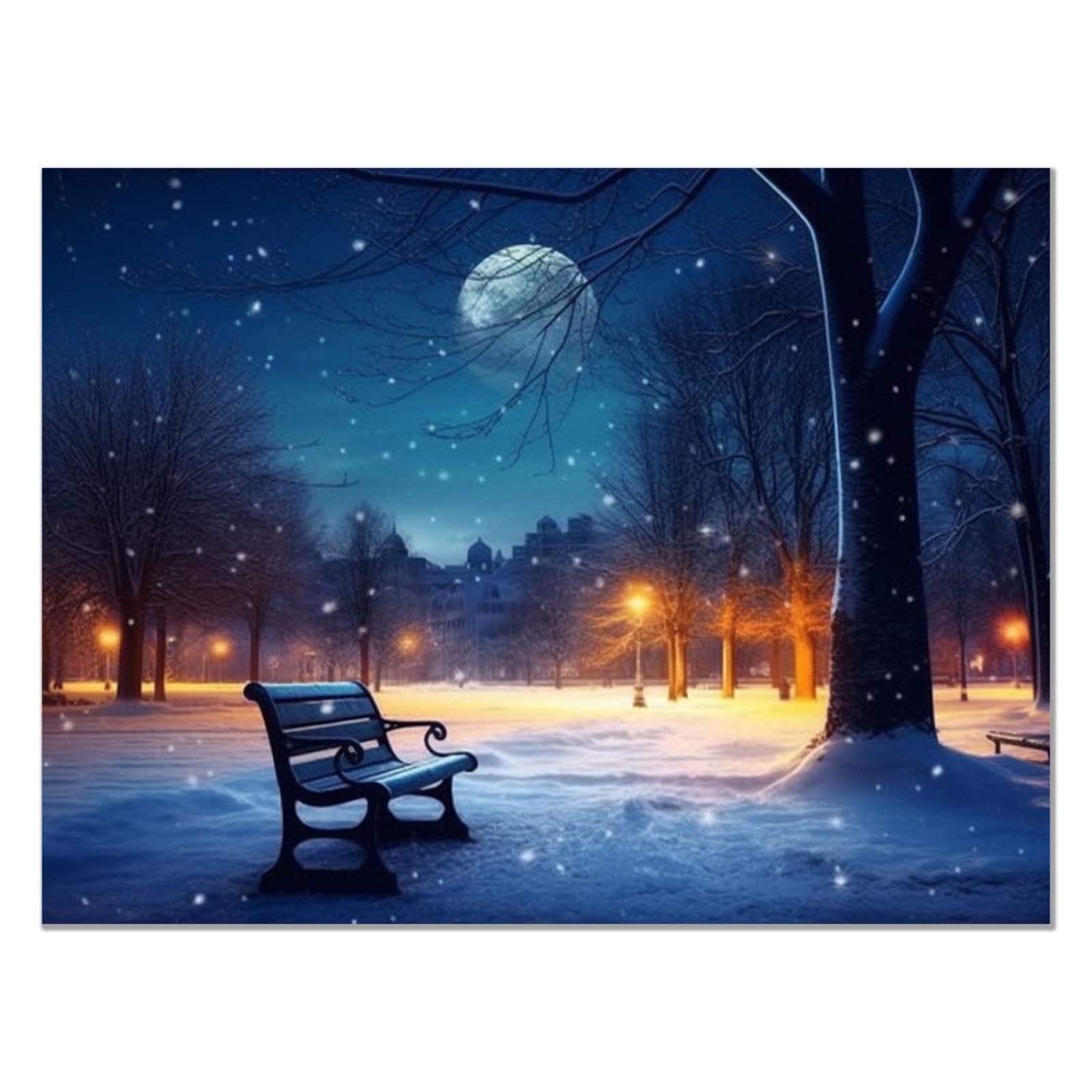 JOSUE Winter Landscape Snow Forest Canvas Wall Art For Living Room, Snow Covered Trees Blue Poster Room Decor For Gallery Living Room Bedroom Bathroom Wall Decor -20x30cm Unframed โ image 1