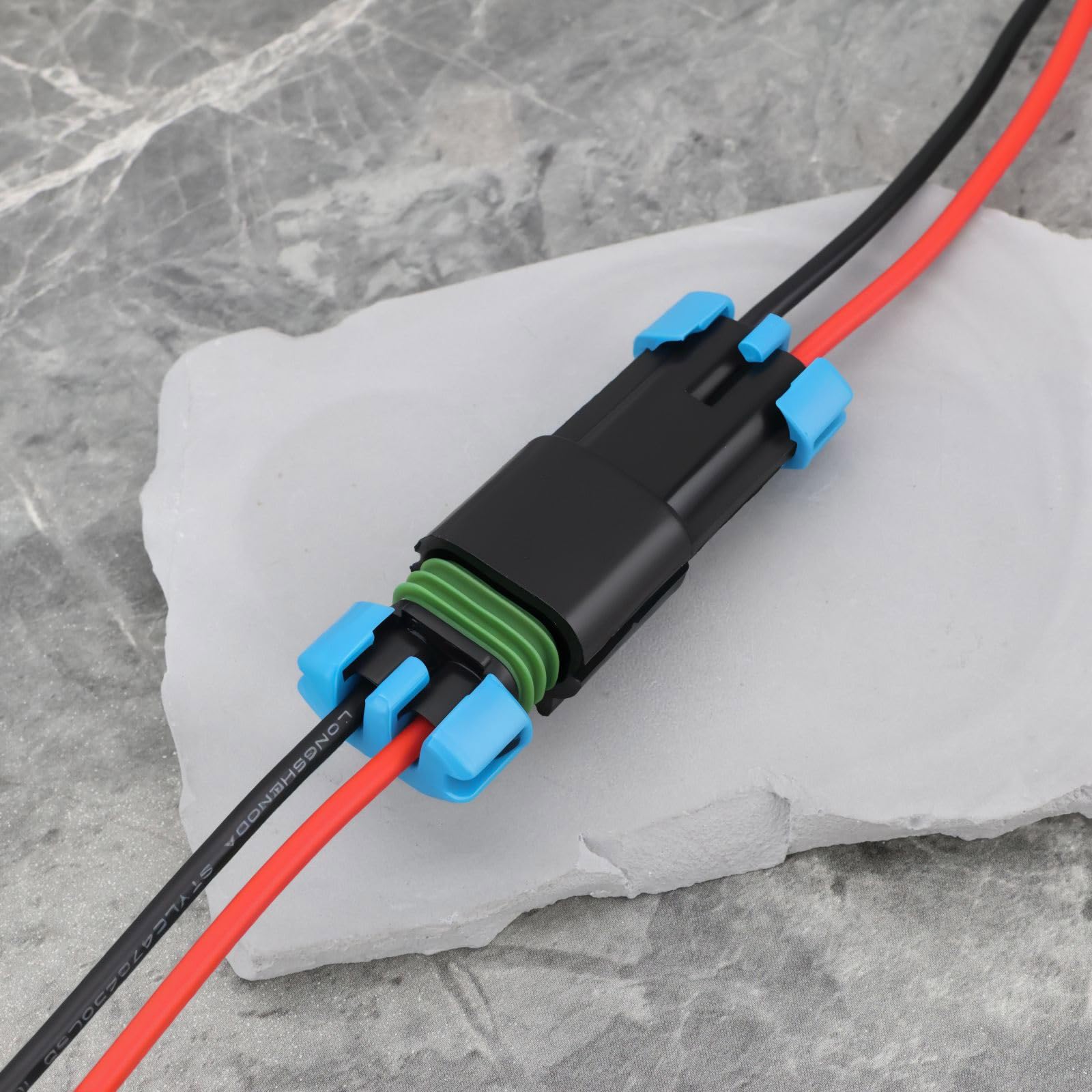 EMSea 4 connettori maschio e femmina per ventola auto a 2 pin, compatibile con Delphi Metri-Pack serie 280, lunghezza della linea 13,5 cm, 14 AWG, 2 terminali
