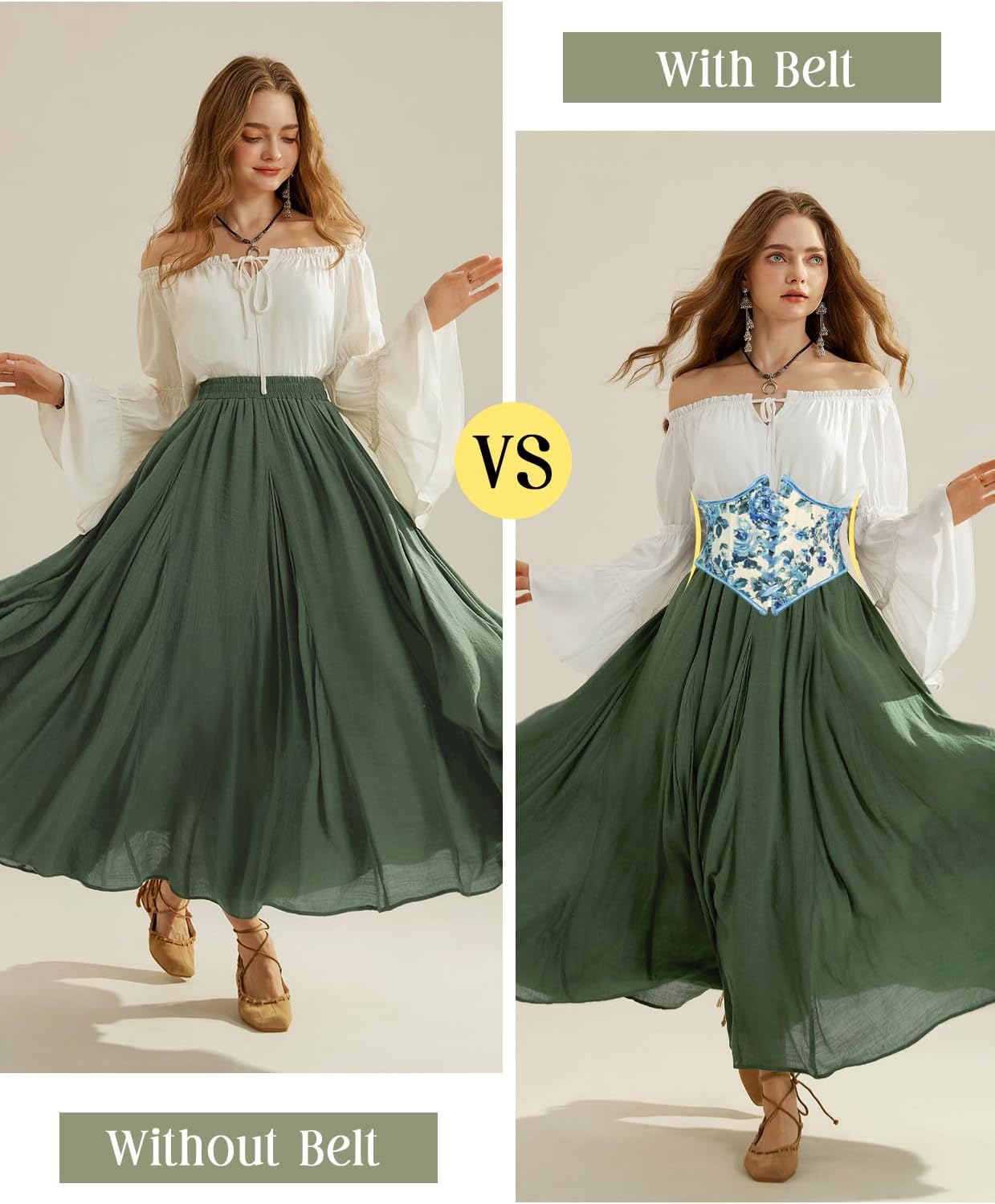 Scarlet Darkness Women's Corset Belt Renaissance Underbust Corset Floral Lace Up Boned Waist Belts - Image 4