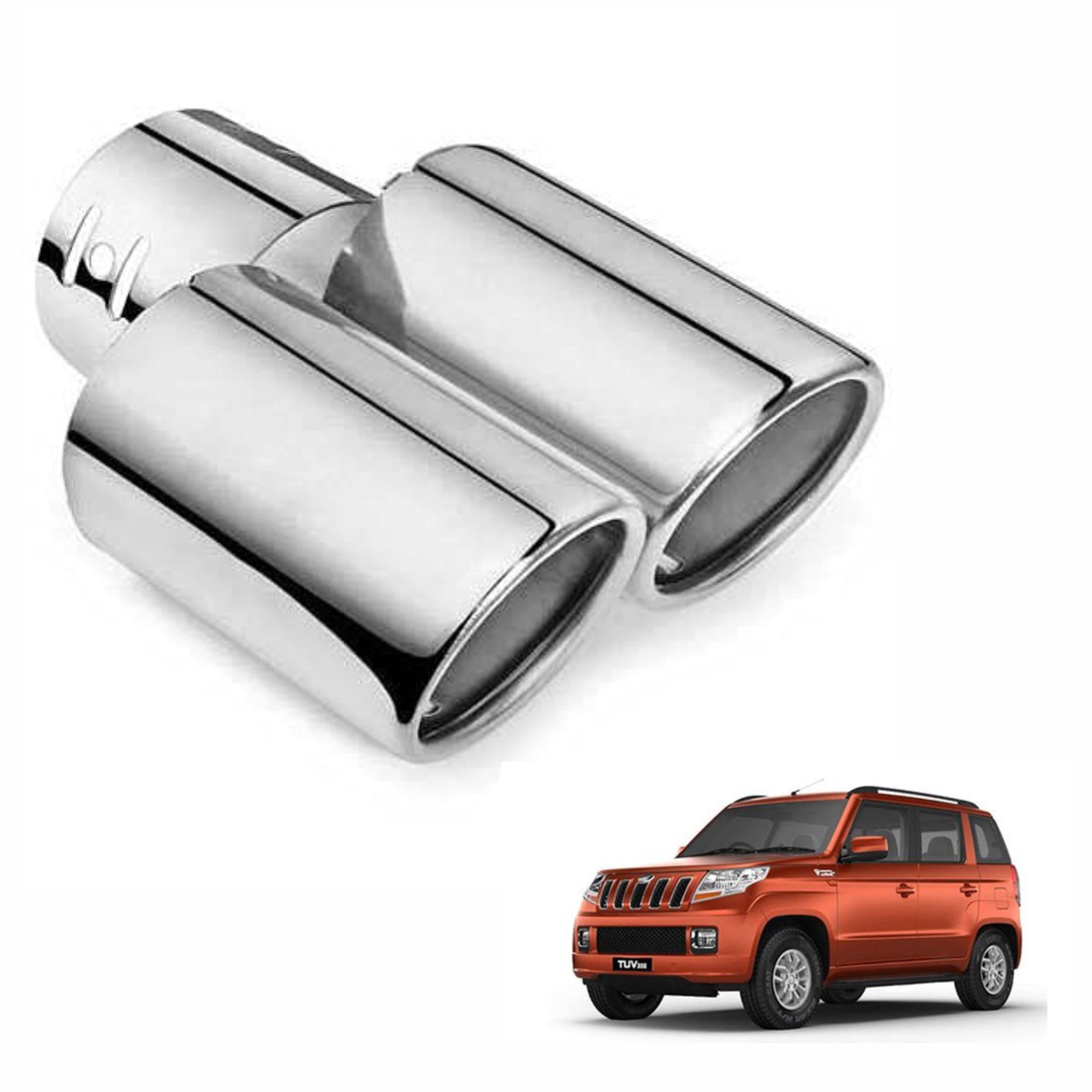 Dual Silencer Exhaust Tip Pipe Rustproof Stainless Steel Muffler Tail End Outlet 1Pcs For Mahindra Tuv 300-image-44