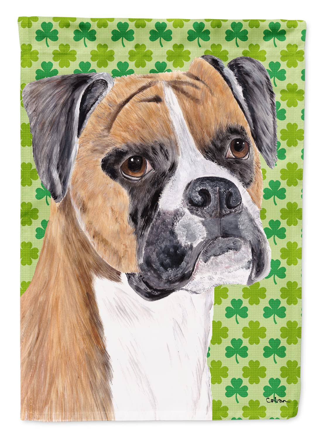 Drapeau sur Toile Caroline's Treasures Sc9310chf Boxer Cadeau Saint-Patrick