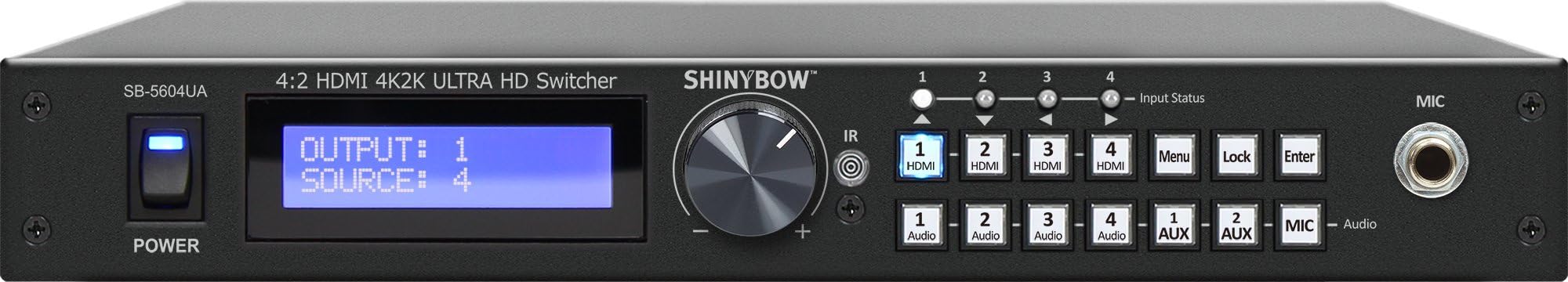 Shinybow SB-5604UA 4x2 (Mirrored) HDMI Routing Switcher (4K2K@60Hz) with Audio