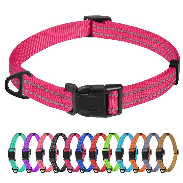 TagME Collar Perro Ajustable,Collar Nylon Reflectante,para Caminar Correr Entrenamiento,para Perros…