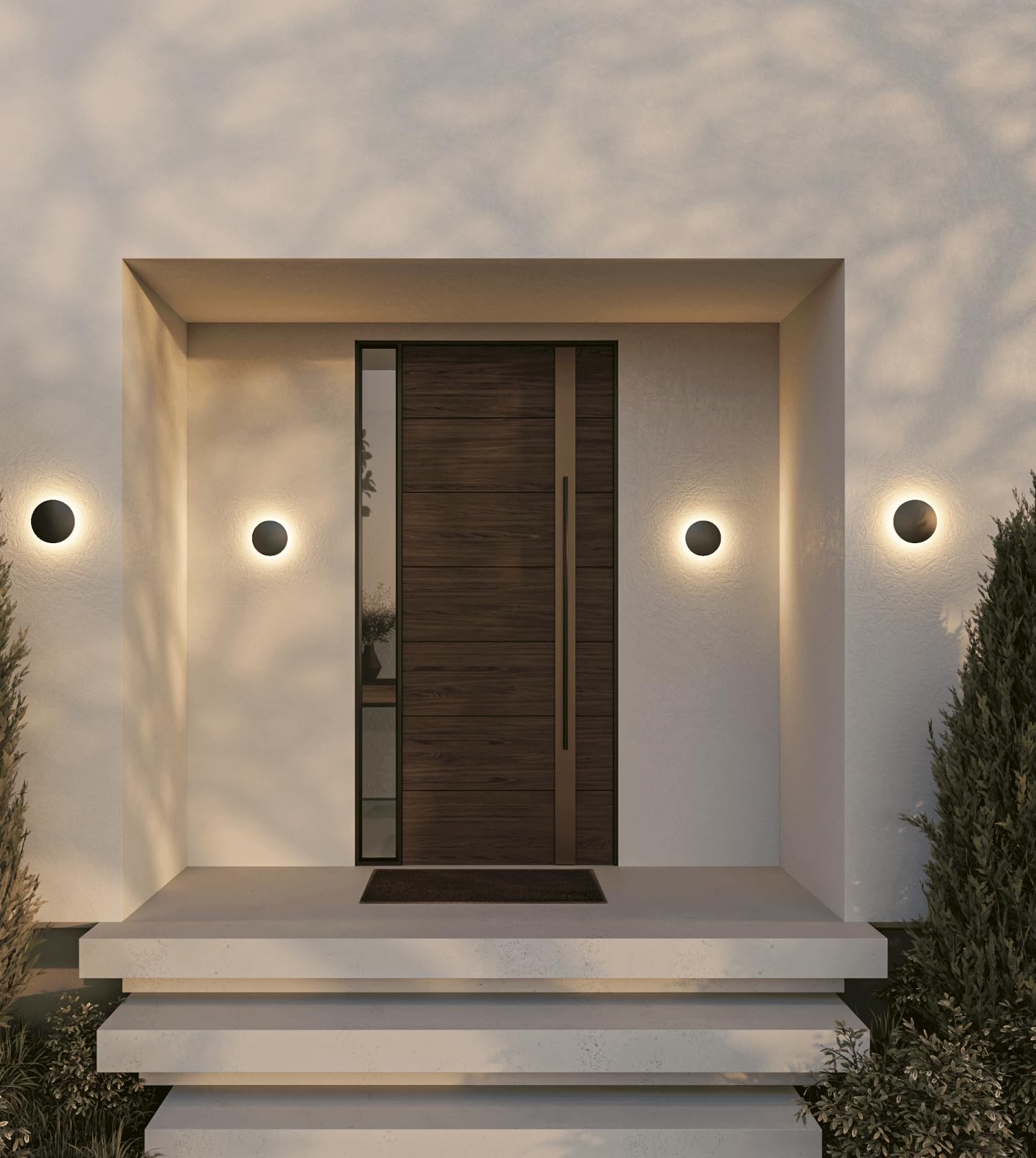 NEONA OTIS LED Wandleuchte Aluminium Up Down warmweiß 2700K, Innen und Außen geeignet, CRI 90 Schwarz Weiß, Kabelanschluss oder Akku (Schwarz, Kabelanschluss)