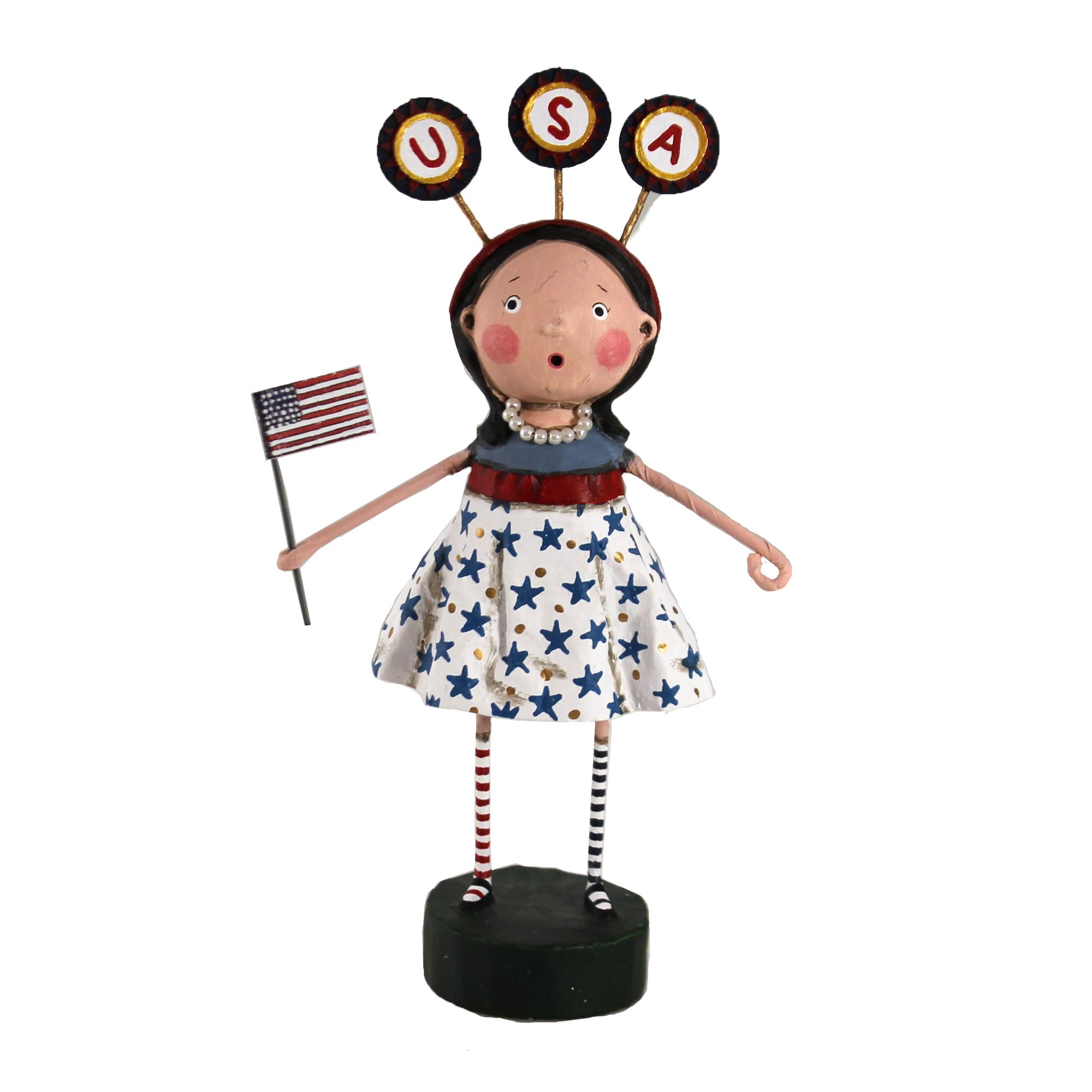 Lori MitchellUSA Girl Polyresin Patriotic American Flag July 4 13309