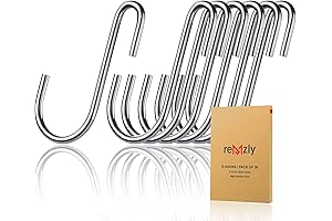 Versatile Shelf Hooks for Organizing and Hanging - 30 Pack S-Shaped Silver Hangers