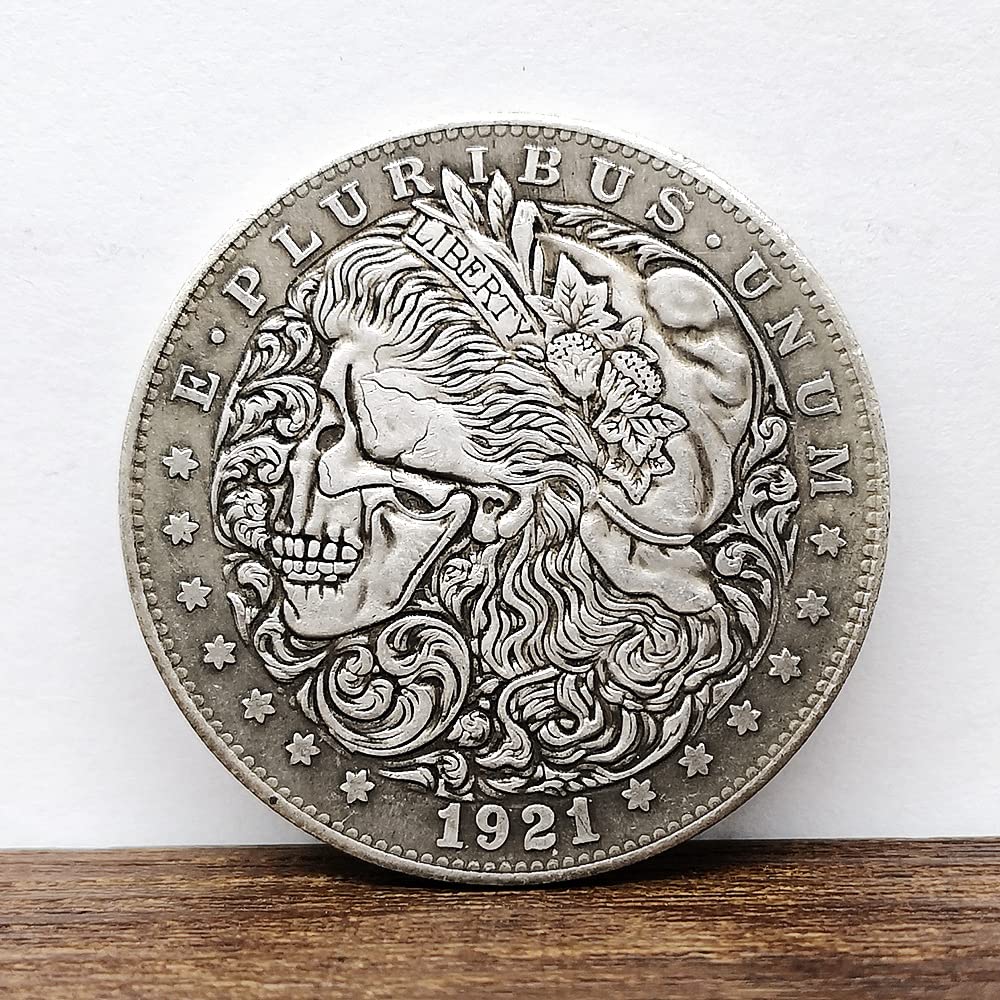 Amazon.co.jp: クラシック スカル テーマ 放浪 コイン 彫刻 アート