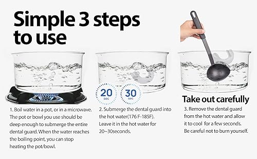 Miniatura 5 de Coordi Life Hush Strips - Protectores nocturnos para apretar, moler, protector bucal moldeable personalizado para un mejor sueño, boquilla