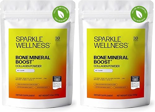 Miniatura 13 de Sparkle Wellness Bone Mineral Boost (Acai Lemonade) [30 porciones] Suplemento de colágeno en polvo Péptidos de colágeno bioactivos FORTIBONE