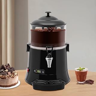 Hot Chocolate Machine, 5L Stainless Steel Hot Chocolate Machine Maker with Temperature Control, Hot Beverage Warmer for Chocolate, Milk, Soy Milk, Tea,400W(Black)
