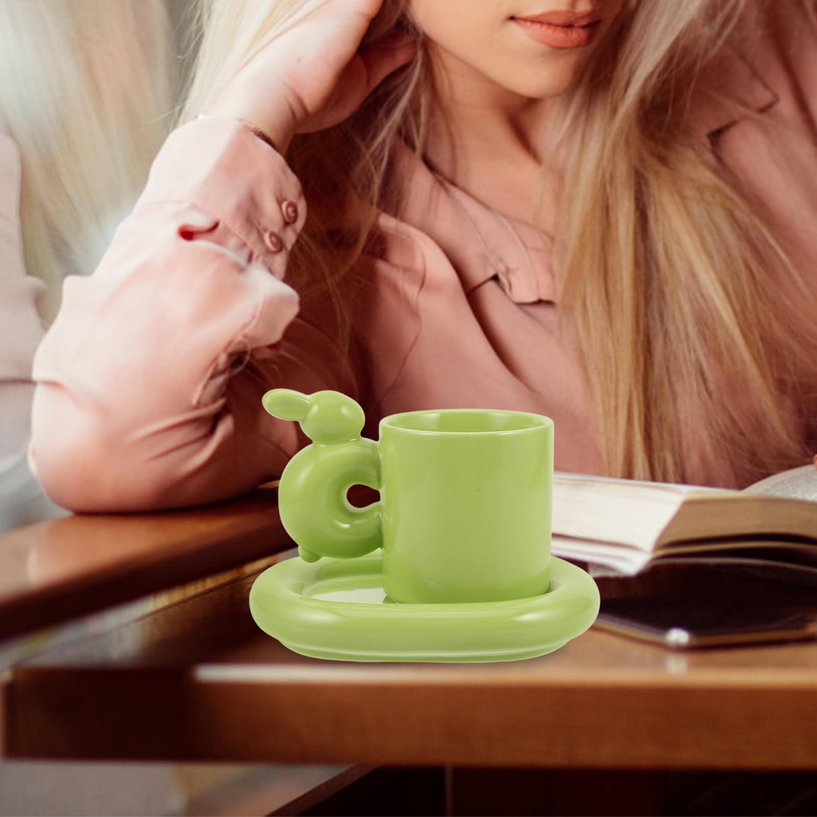 Garneck Set Di Tazze Carine Con Coniglietto Pasquale Tazza in Ceramica Con Piattino Tazza Da Caffè E Tè Novità Per La Famiglia Ragazzi E Ragazze Adulti