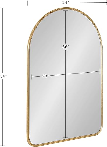 Miniatura 7 de Kate and Laurel Caskill Midcentury - Espejo de pared arqueado, 24 x 36 pulgadas, dorado, espejo decorativo moderno para exhibición de pared