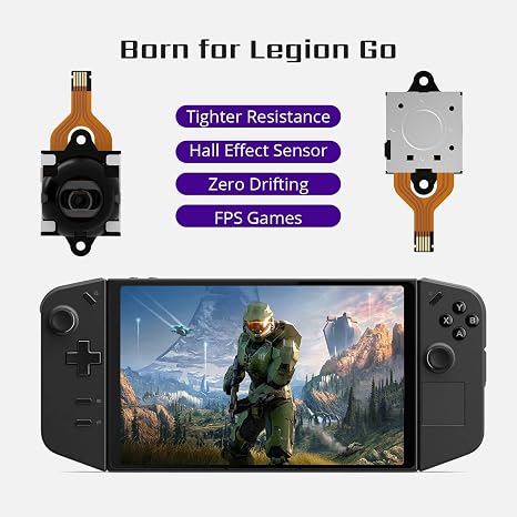Tighter Hall Joystick for Legion Go, Lenovo Legion Go Accessories, Enhanced Joystick Rotation Resistance for FPS Games, Extended Lifespan and Easy Installation with Tools (1 Pair)