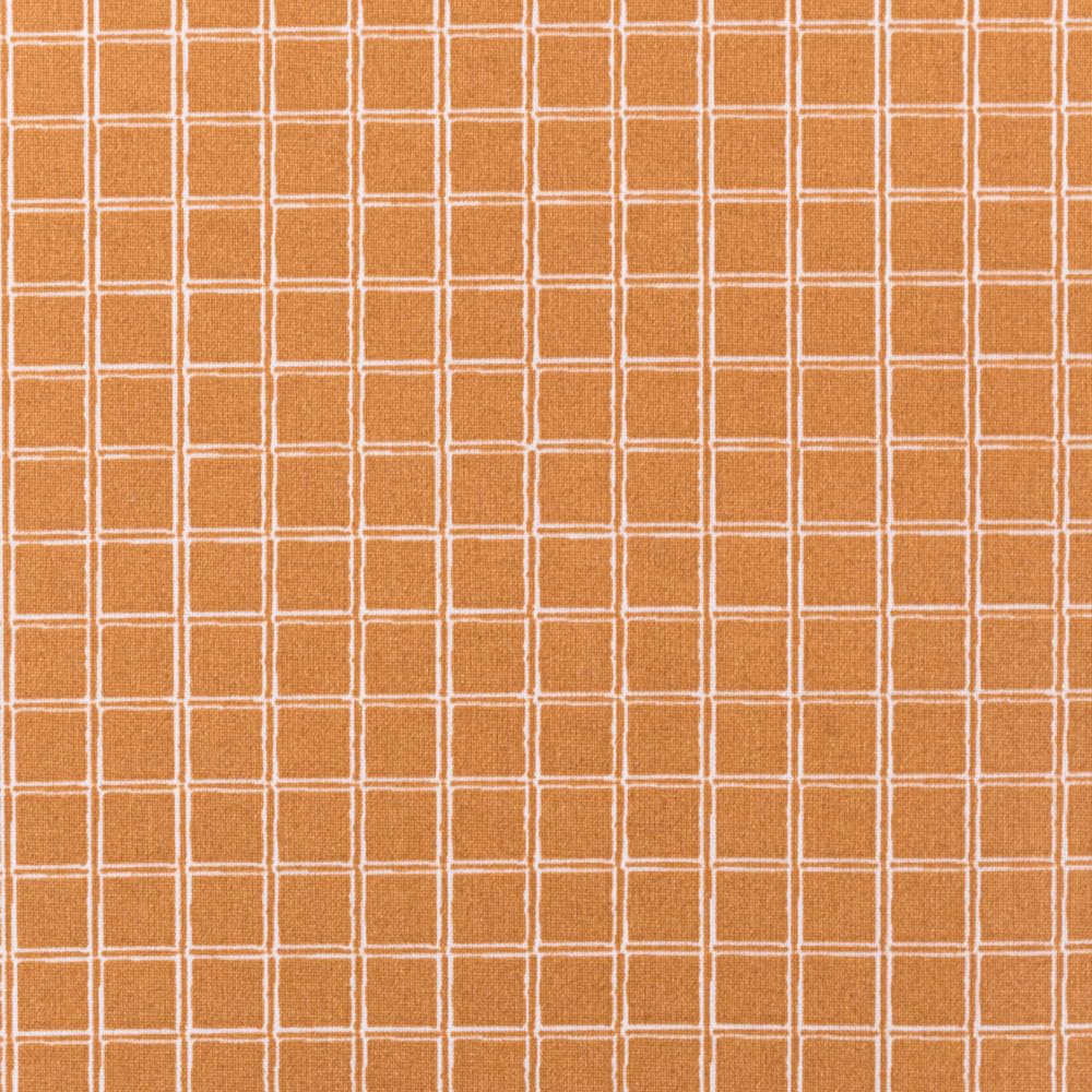 Tablecloth Fabric Washable Cotton Fabric Coated Enduit Jules Checked Ochre 1.45 m Width Sold by the Metre Ideal for Sewing & DIY (145 cm Width)