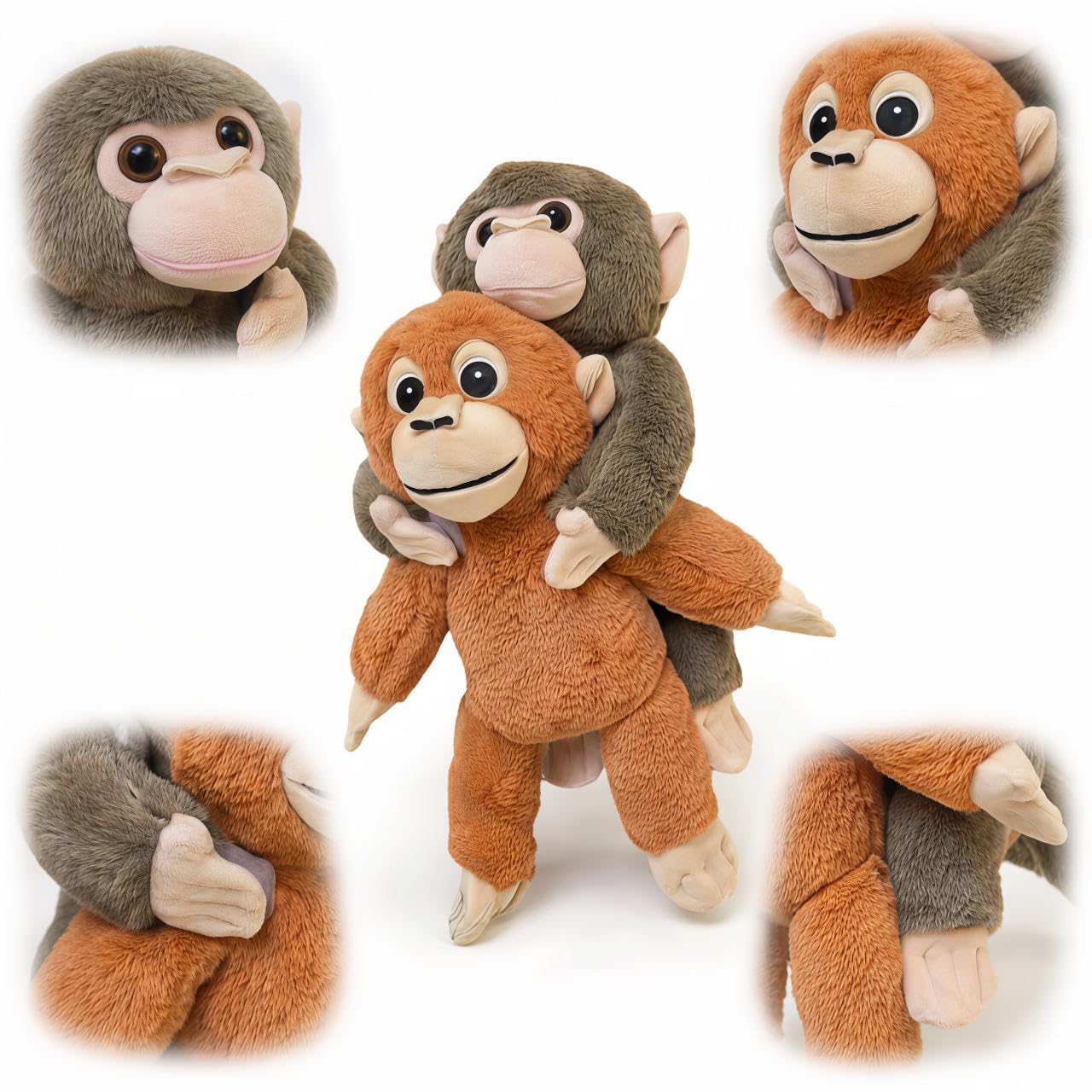 Stuffed Animal Punch Monkey Plush, Cute Monkey Holding Plush for Adult Collectors, Home & Desk Decor & Gift.