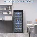 80 Bottle Wine Fridge, Freestanding Wine Cooler Refrigerator with Precision Temperature Control 41°F-64°F, Quiet Operation Compressor & Double-Pane Glass Door for Red/White Wine, Beer