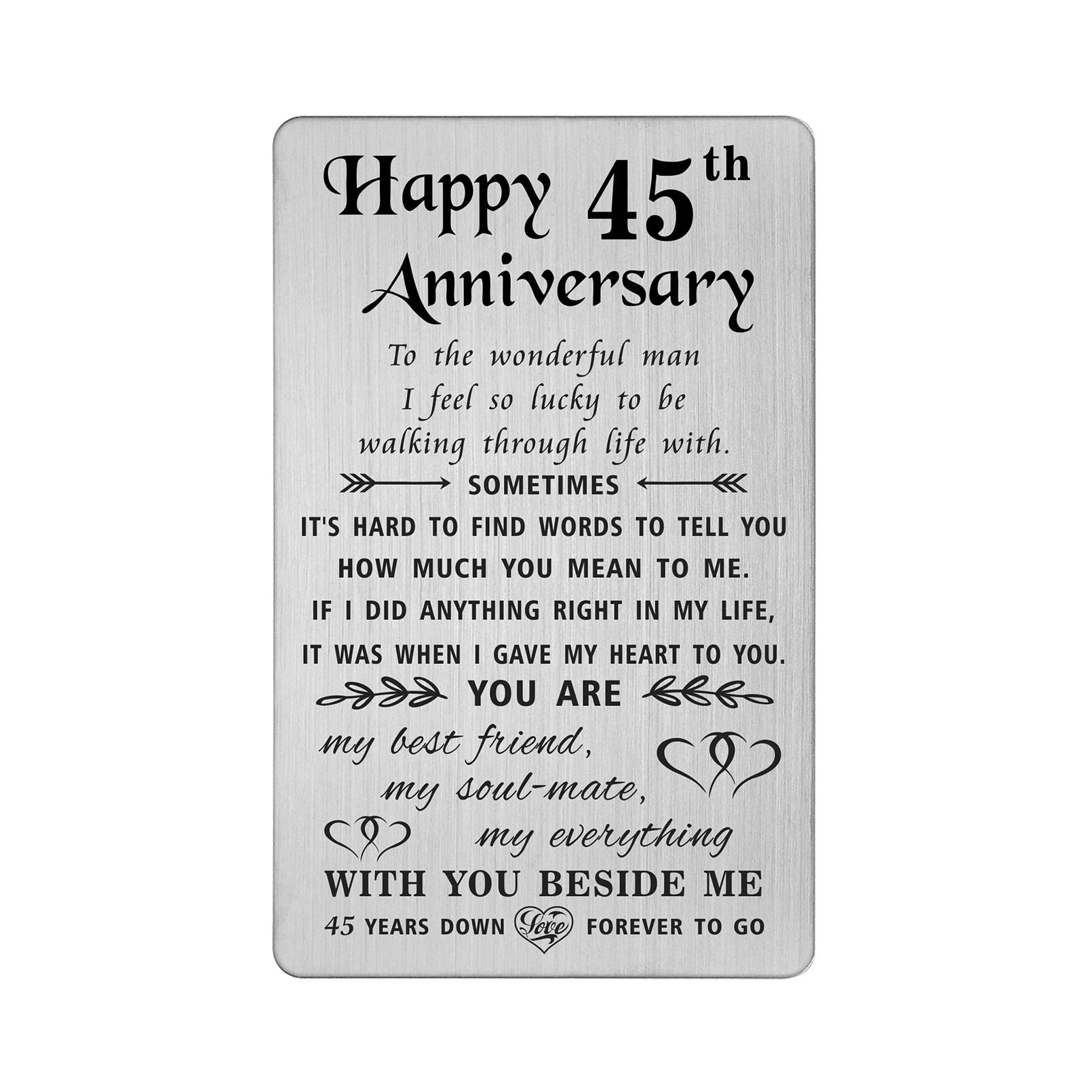 TANWIH 45th Anniversary Card Gifts for Him Husband, 45th Wedding Anniversary Card for Husband, Sapphire 45 Year Anniversary Cards Gifts for Him Men,
