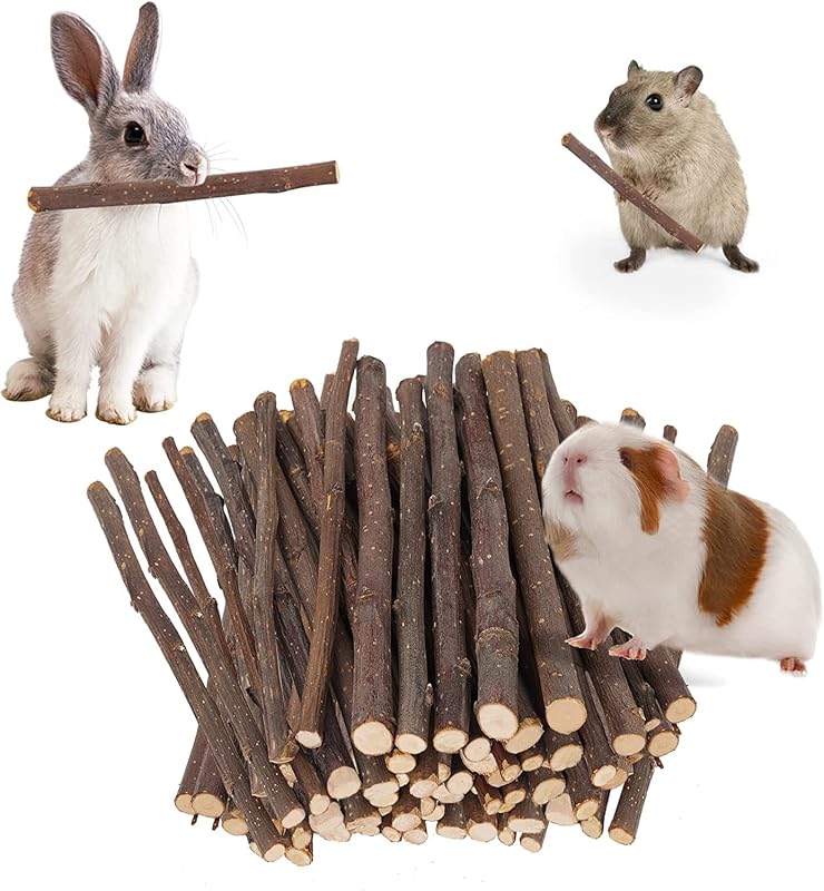Palitos de Madeira de Macieira para Roer Pequenos Animais Petawi, Pacote com 200 Unidades