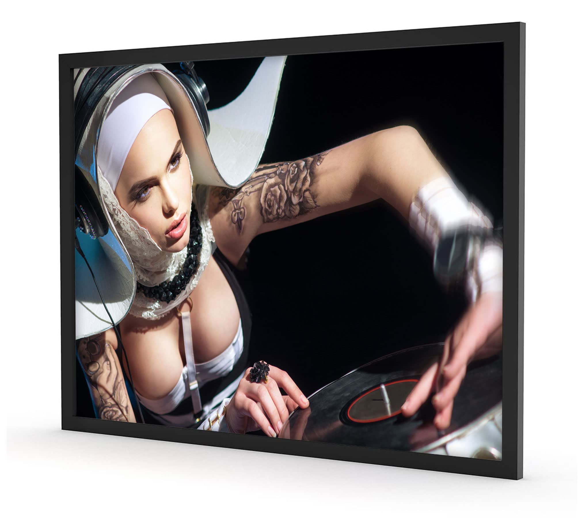 Poster da donna tatuata, con cornice, 100 x 70 cm