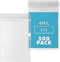 Vista 35 de Bolsas transparentes con cierre de 4 mil, 2.5 x 3 pulgadas, caja de 1000 unidades, marca GPI