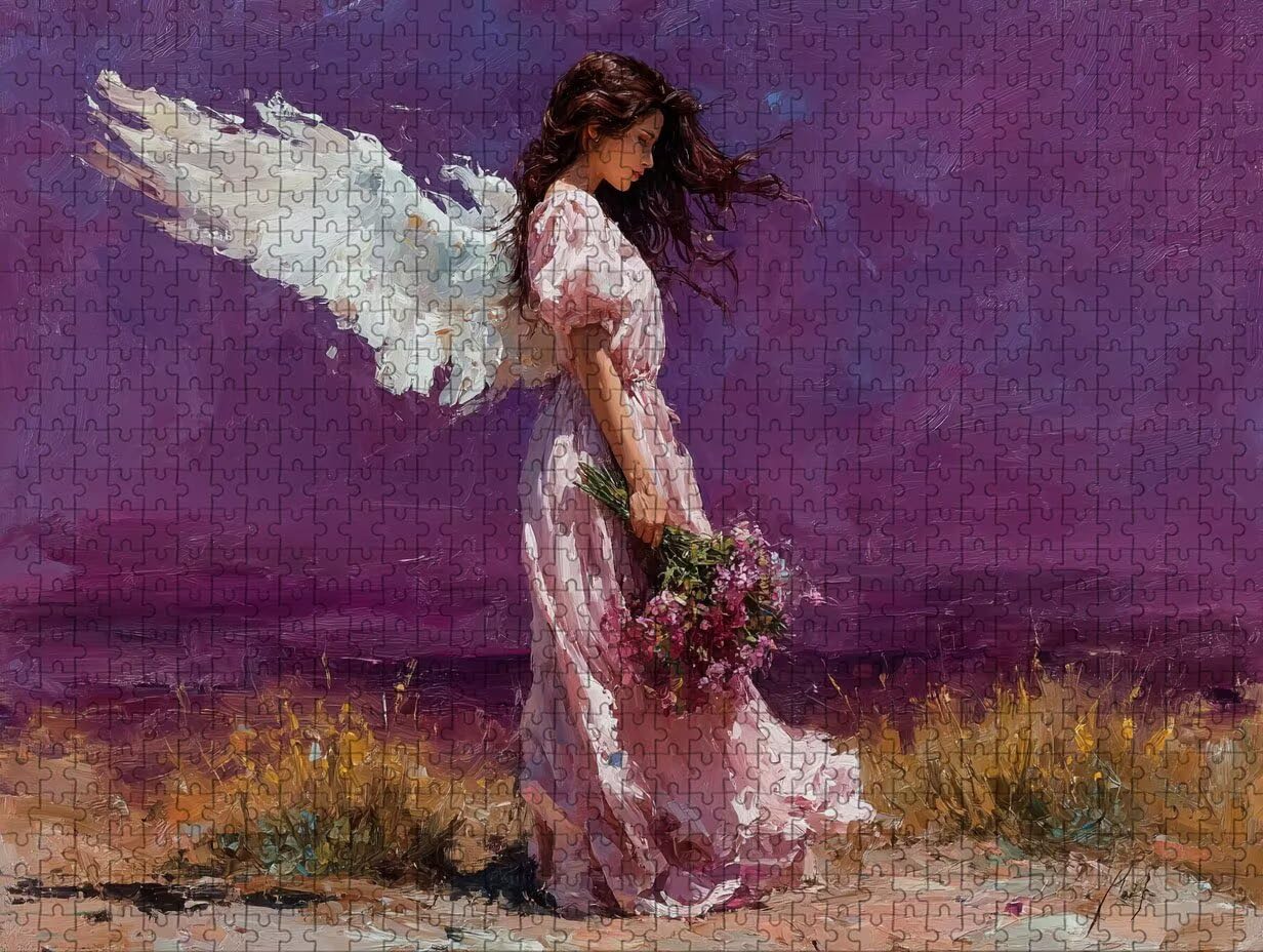 Puzzle 4000 elementów dla dorosłych, fioletowe, drewniane puzzle 142 x 86 cm, części ściśle do siebie pasują, dla mężczyzn, kobiet, starszych seniorów, relaks i odstresowanie, prezenty, dekoracja