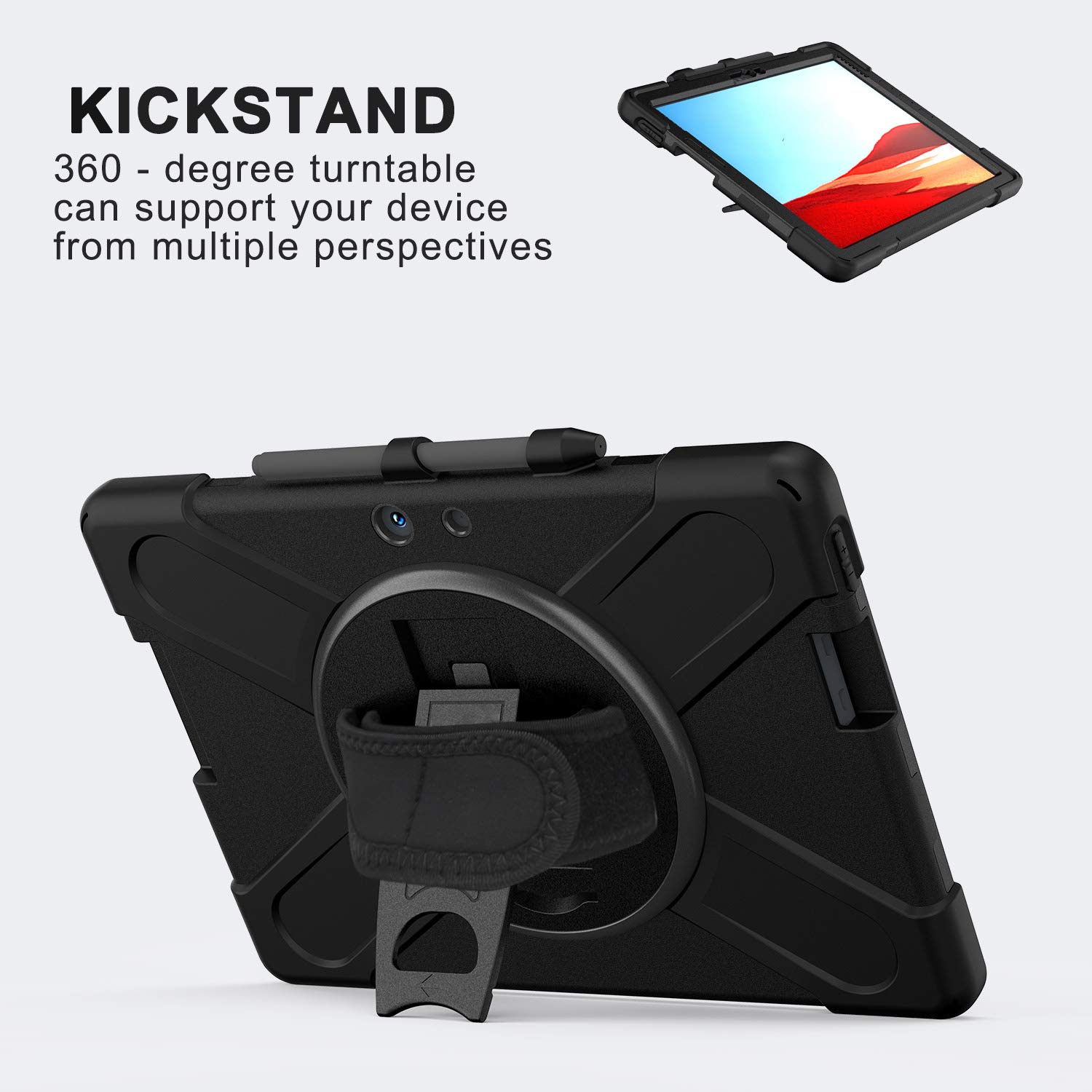 Microsoft Surface Pro X　頑丈な保護ケース - ブラック Amazon | Fintie for Microsoft Surface Pro 11 /10 2024 / 9