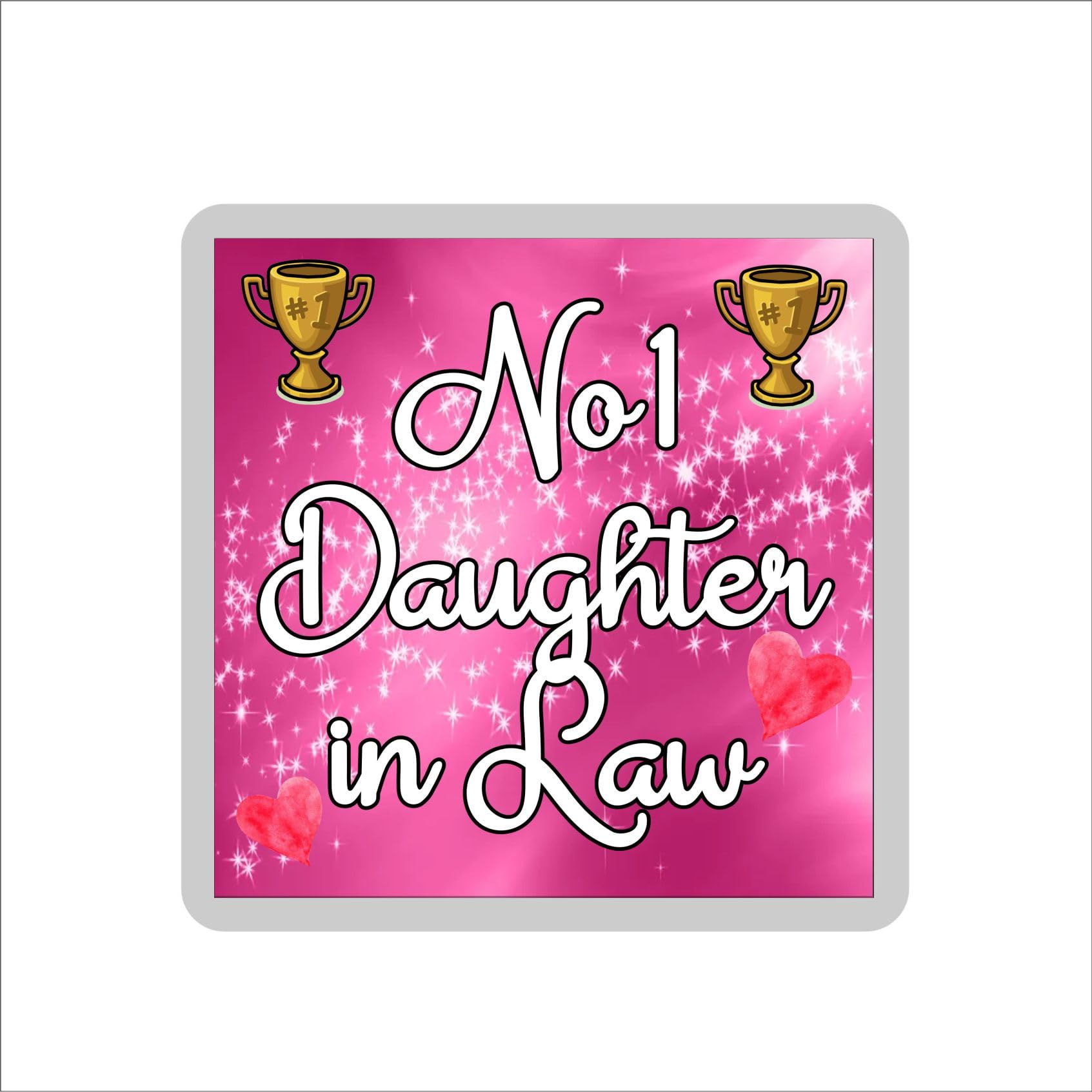 Decalarama Multicolor Daughter In Law Coaster Gift – Number One Daughter In Law – Cute Novelty Fun Family Present