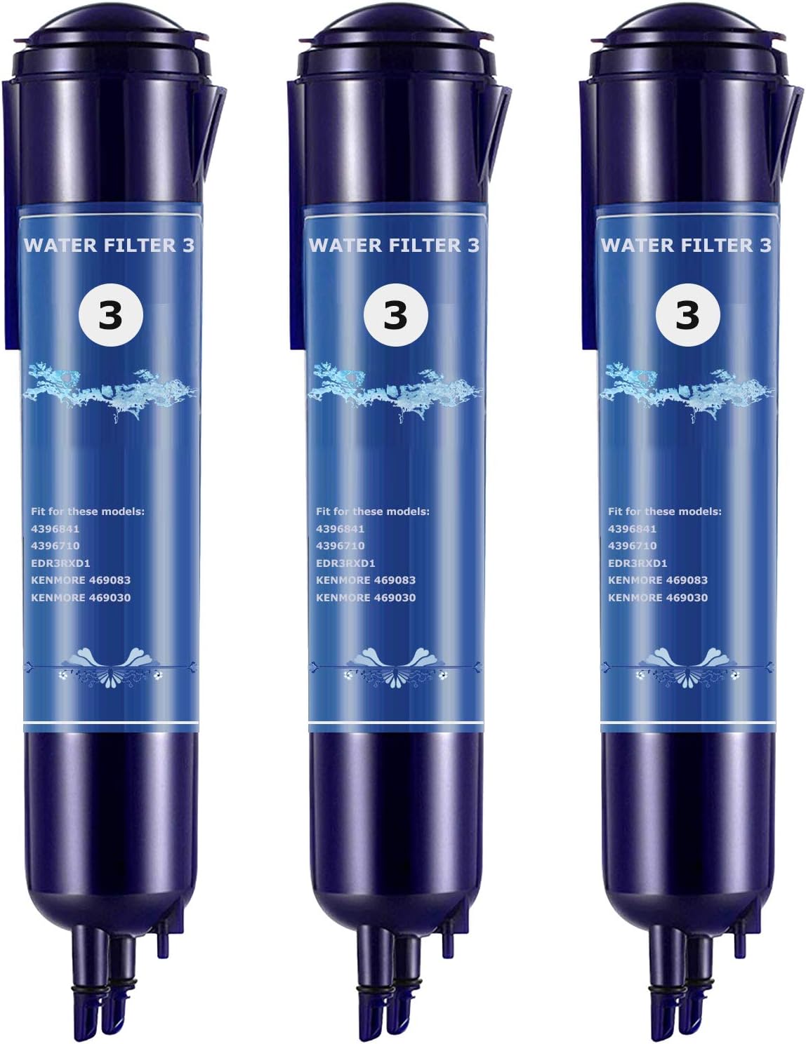 3Pcs Replacement Water filter Fit for 4396841 4396710 Kenmore 469083