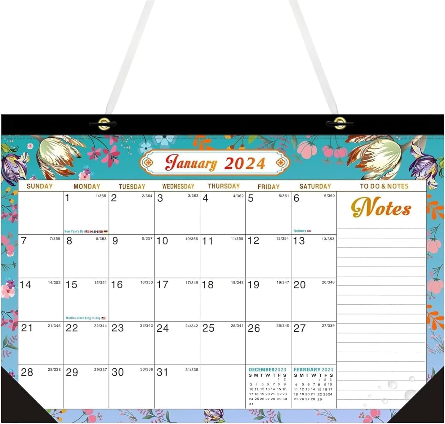 Calendario, calendario da parete, calendario 2024 da gennaio 2024 a dicembre 2024 per pianificare l'organizzazione del calendario dell'ufficio a casa (dimensioni: 1 pezzo)