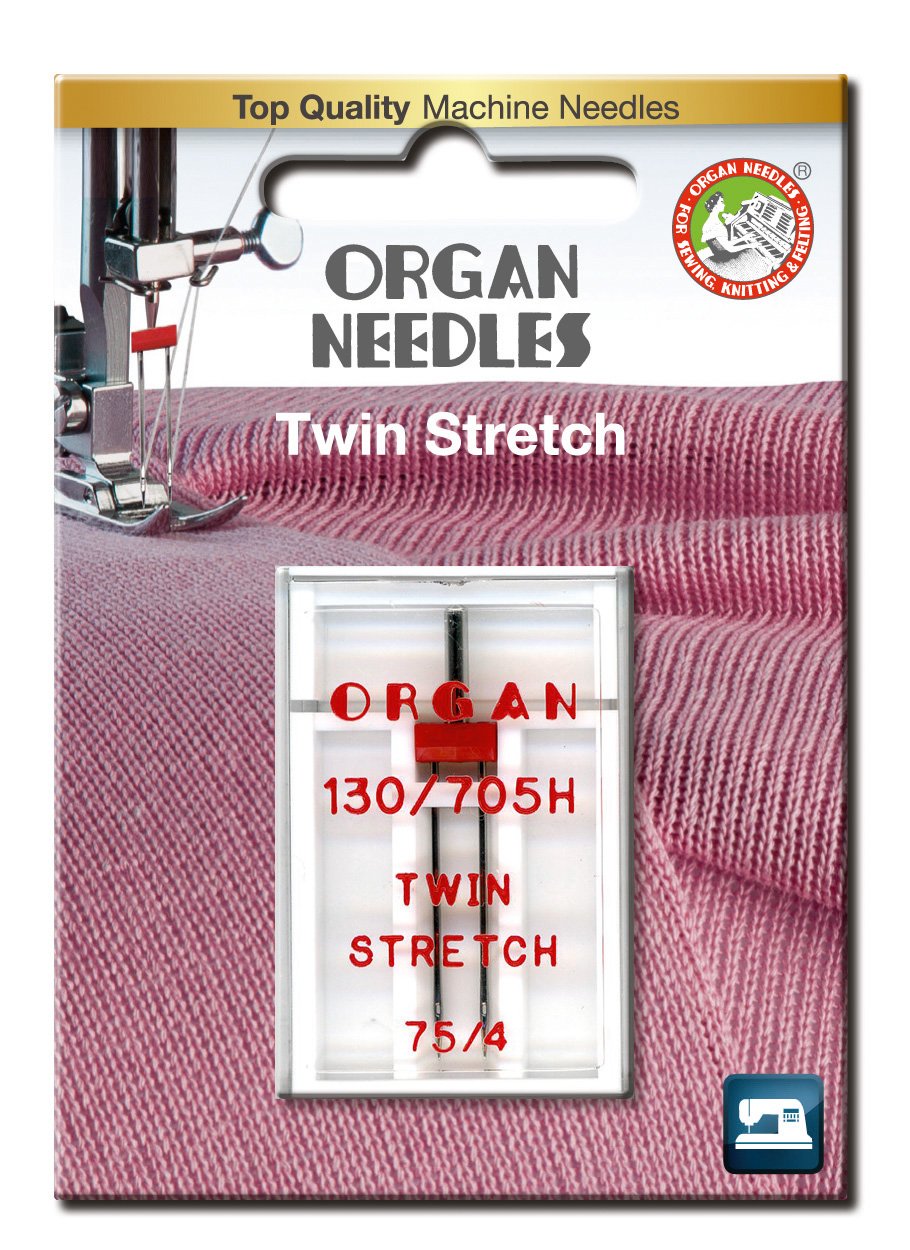 Organ Needles Sewing for General Stitching and Home Machines - #75/4.0 Twin Stretch, 1 Needle