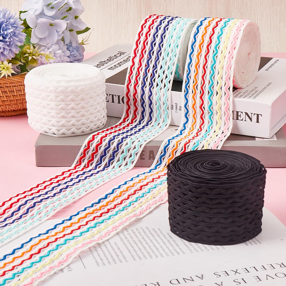 GORGECRAFT 5m 6cm Wide White Wave Elastic Cord Striped Elastic Band Rick Rack Waistband Flat Stretchy Webbing Sewing Knitting Strap Trim Ribbon for DIY Crafts Headband Bags - Image 4