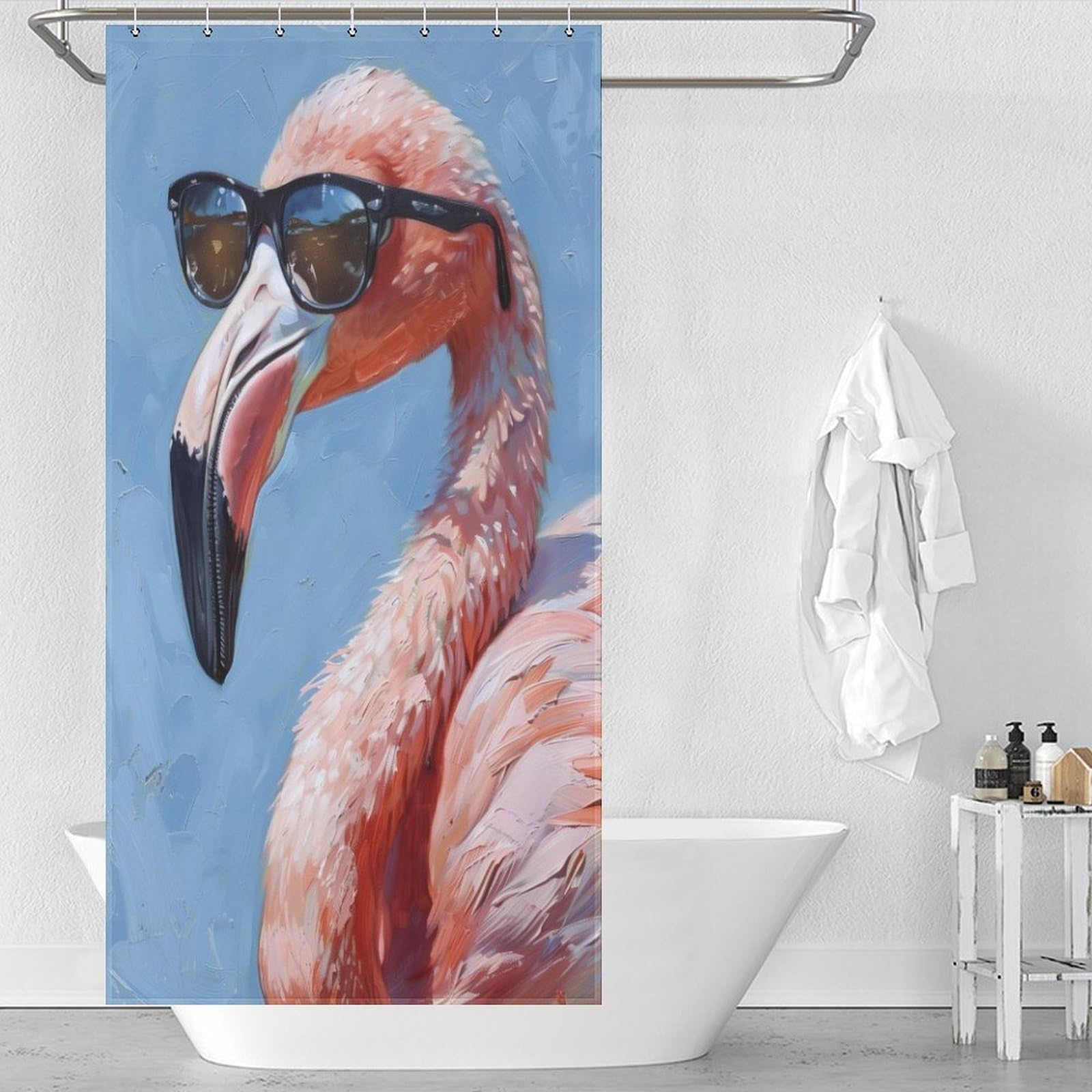 Rideau de douche rose pour décoration moderne de salle de bain