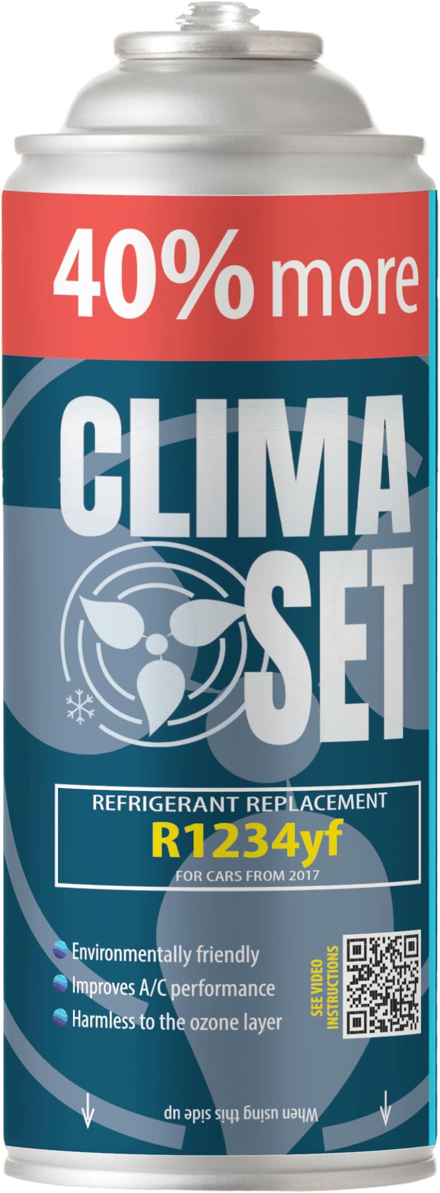 ClimaSet R1234yf air conditioning refill - 1x235 g - Air conditioning - Car air conditioning - Car air conditioning refill - R1234yf gas - gas cartridge - ECO - Air conditioning refill