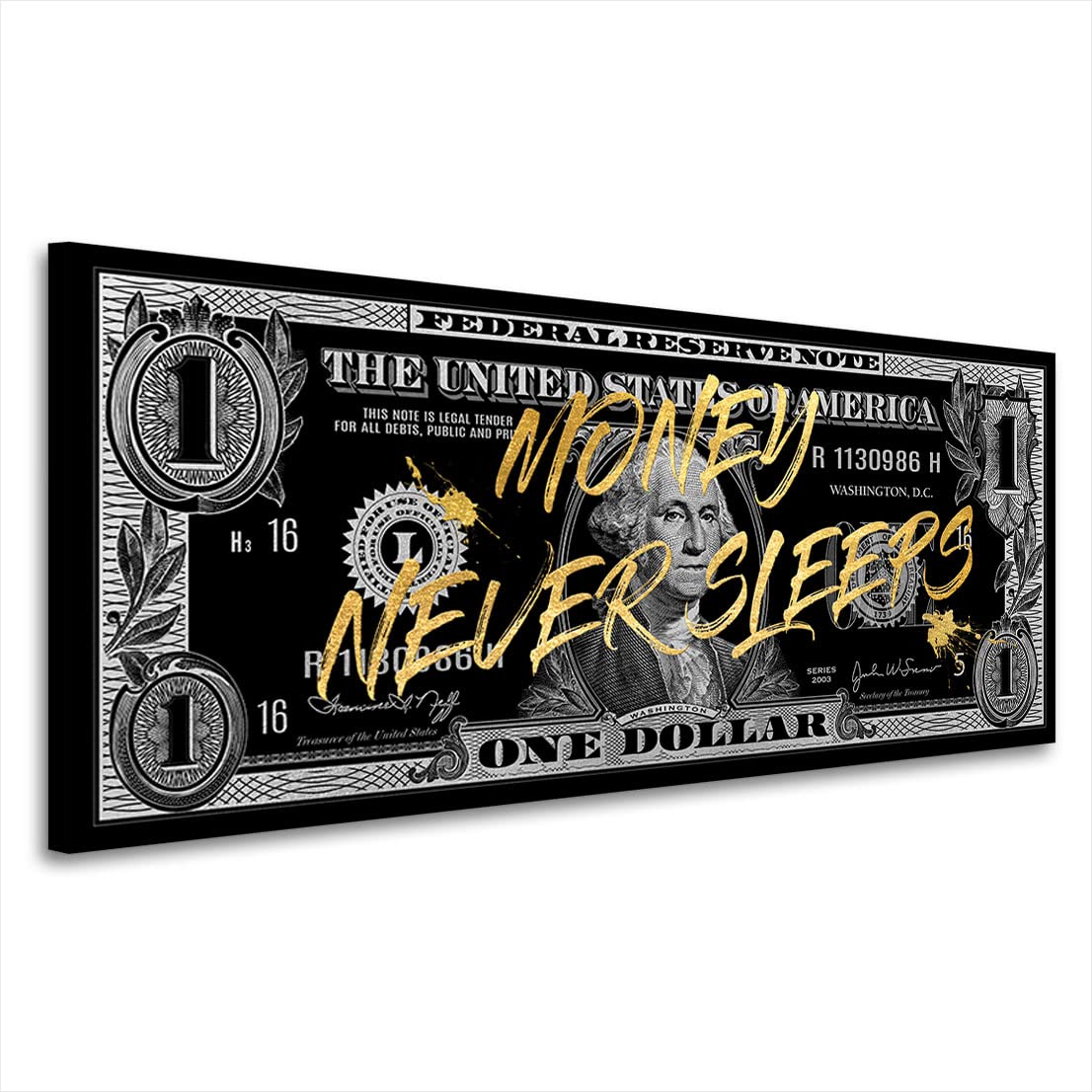 Kunstgestalten24 Leinwandbild One Dollar Silver Wandbild Kunstdruck Raumdeko Übergrößen