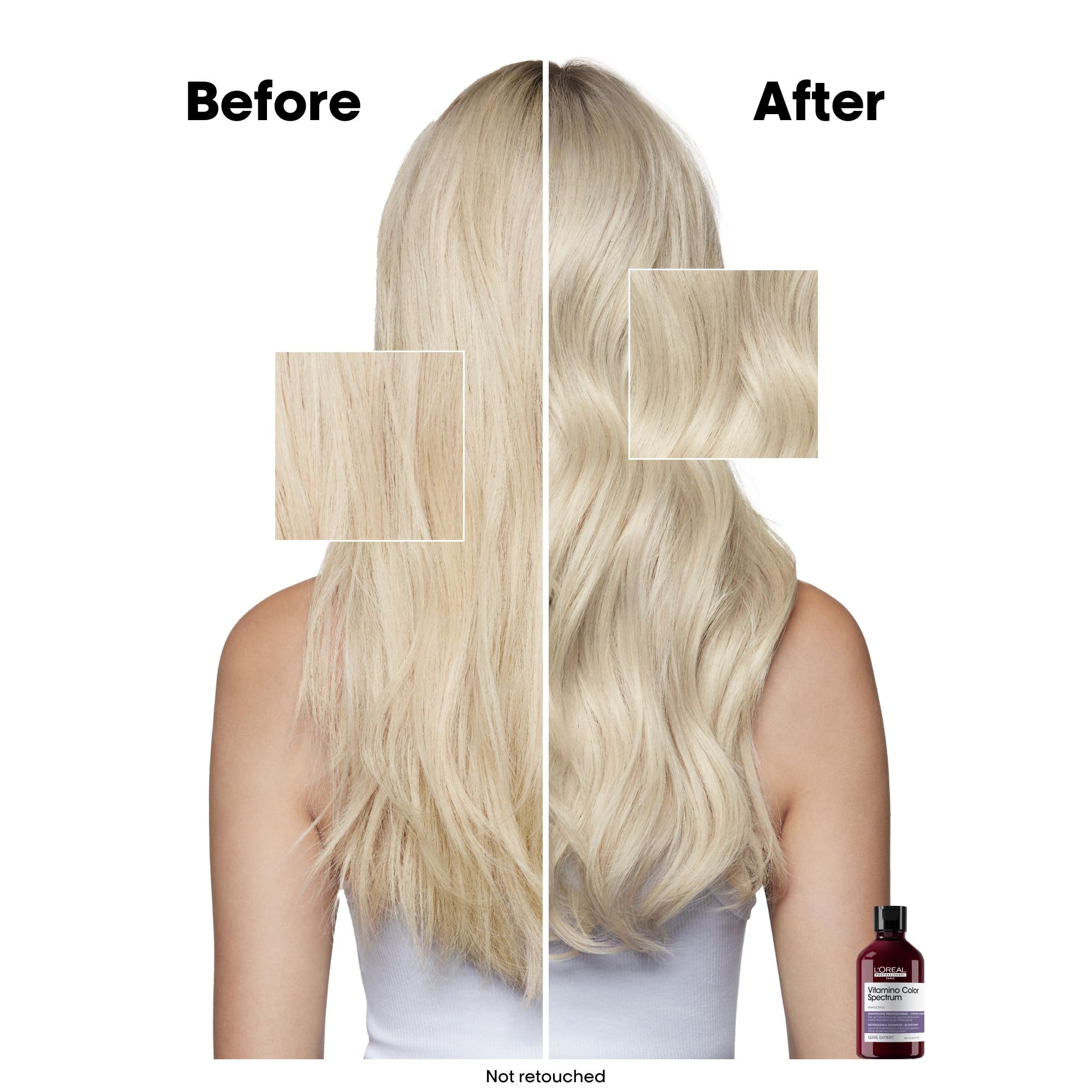 L'Oréal Professionnel Paris Vitamino Color Spectrum Purple Shampoo - Neutralizes Yellow Tones, Enhances Shine & Vibrancy, Maintains Day 1 Hair Color, Hydrates & Strengthens Blonde Hair