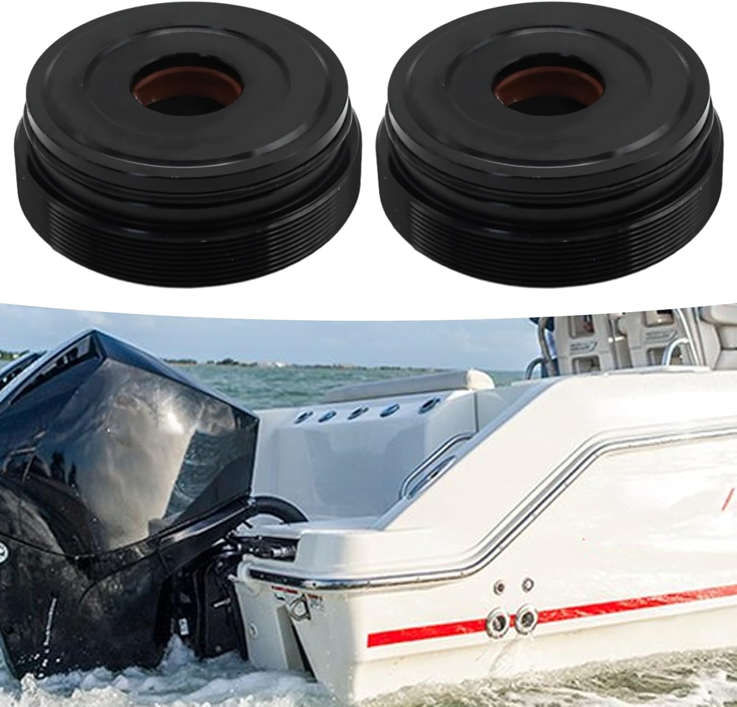 2Pcs 878239 Power Tilt Cylinder End Caps Replacement for Marine V6 Units Gen 2&3 1991-2017 Replacement for Verado 135 150 175 200 225 250 300 HP EFI Carb Replace 878239A1