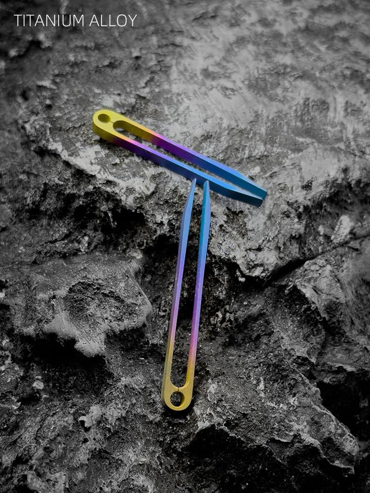Titanium Alloy Flat Tweezers, High Precision Pliers, No Rust, Multi-Purpose TC4 Titanium AlloyTweezers, EDC Small Tools (Multi-Color, M+S)