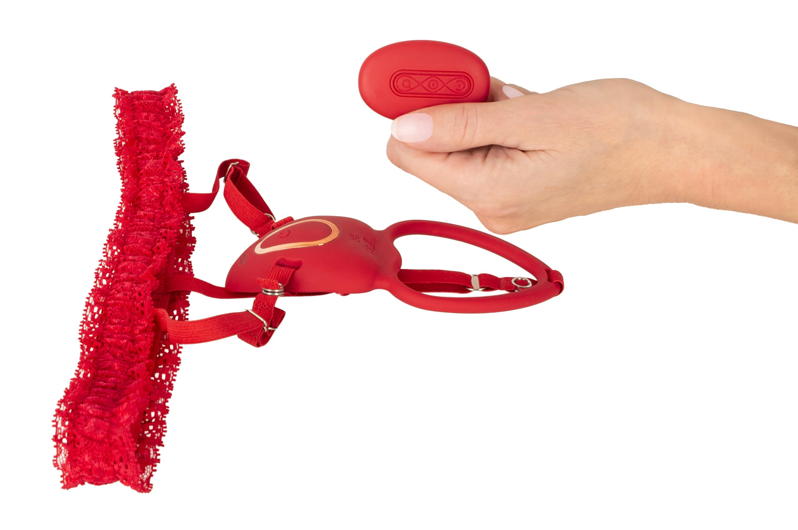 You2Toys Set vibratore con reggicalze in pizzo e telecomando, 10 modalità di vibrazione silenziose, impermeabile, ricaricabile tramite USB, stimolatore clitorideo in silicone, anello a forma di cuore